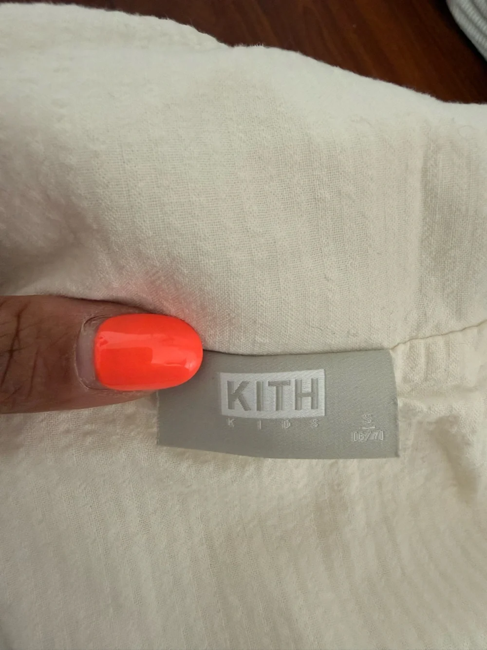 Kith White Short-Sleeve Button-Down Shirt with Blue Embroidery